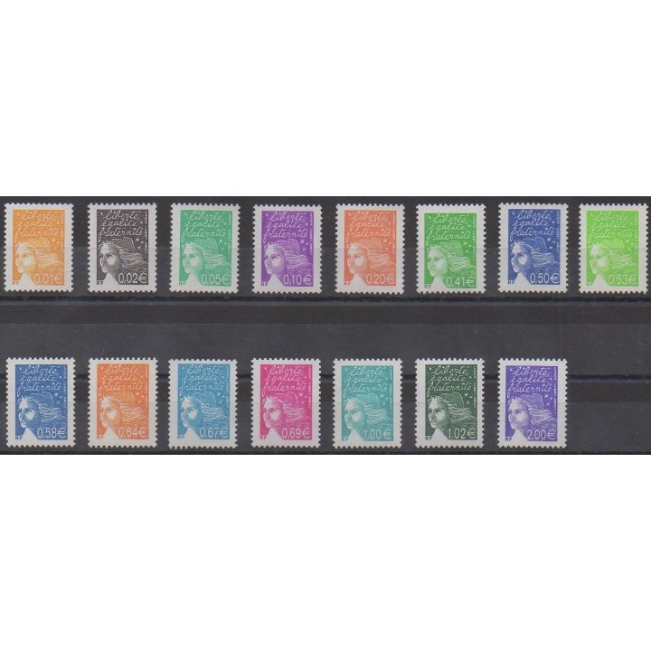 France - Poste - 2002 - Nb 3443/3457