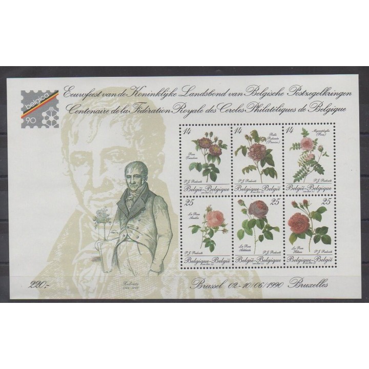 Belgique - 1990 - No BF67 - Roses