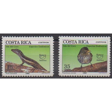 Costa Rica - 1992 - Nb 559/560 - Endangered species - WWF - Postal Service