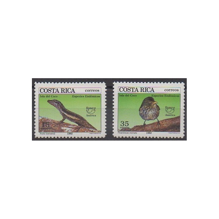 Costa Rica - 1992 - Nb 559/560 - Endangered species - WWF - Postal Service