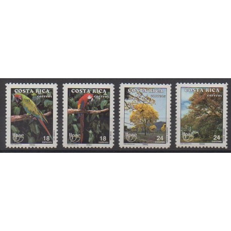 Costa Rica - 1990 - Nb 536/539 - Birds - Trees - Postal Service