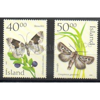 Timbres - Thème papillons - Islande - 2000- No 899/900