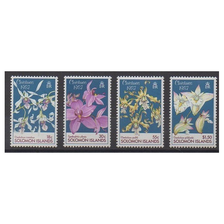 Salomon (Iles) - 1987 - No 630/633 - Noël - Orchidées