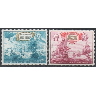 Timbres - Thème bateaux - Polynésie - Poste aérienne - 1976- No PA 104/PA 105