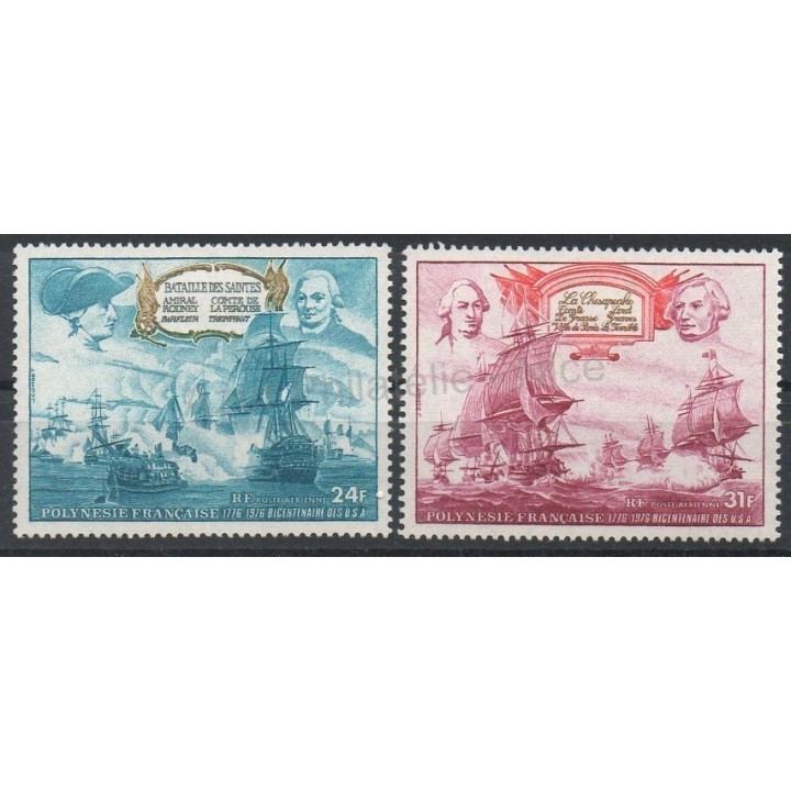 Stamps - Theme boats - Polynesia - Airmail - 1976- Nb PA 104/PA 105