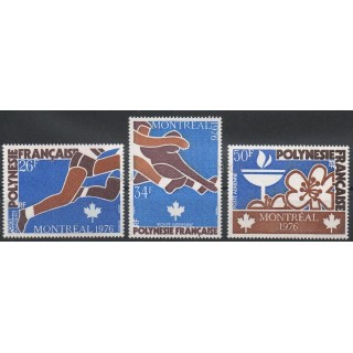 Stamps - Theme summer olympics - Polynesia - Airmail - 1976- Nb PA110/PA112