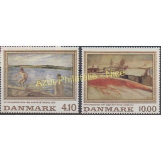 Timbres - Thème tableaux - Danemark - 1988 - No 935/936
