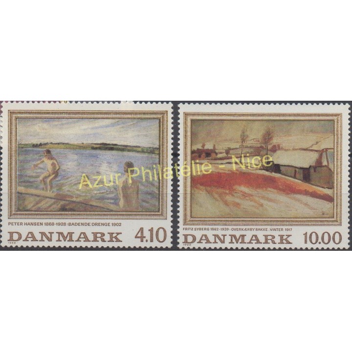 Timbres - Thème tableaux - Danemark - 1988 - No 935/936