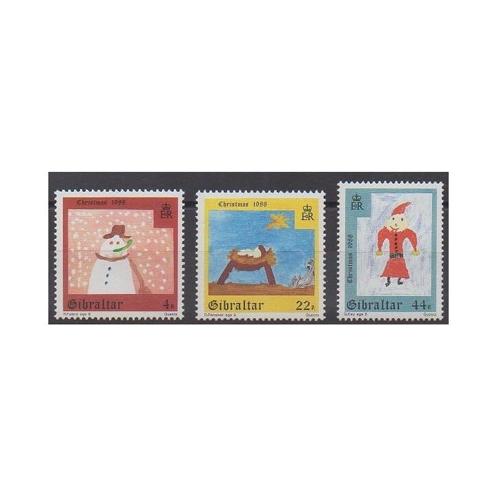 Gibraltar - 1988 - No 570/572 - Noël - Dessins d'enfants