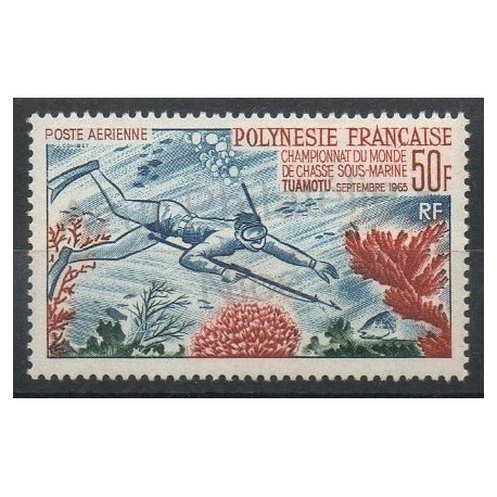 Polynésie - Poste aérienne - 1965 - No PA14 - Vie marine