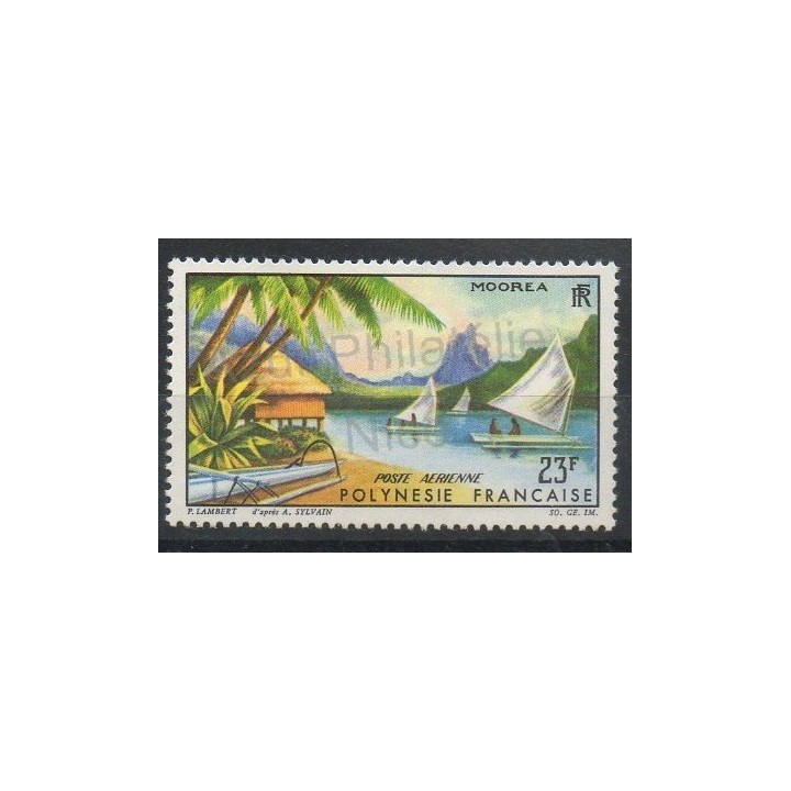 Timbres - Thème bateaux - Polynésie - Poste aérienne - 1964- No PA 9