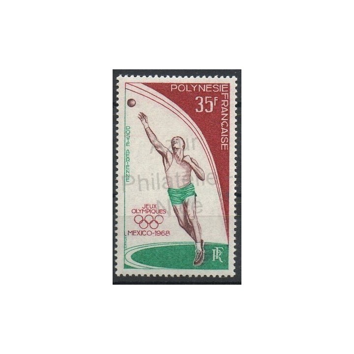 Timbres - Thème jeux olympiques d'été - Polynésie - Poste aérienne - 1968- No PA 26