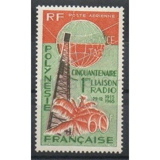Timbres - Thème sciences et techniques - Polynésie - Poste aérienne - 1966- No PA 16