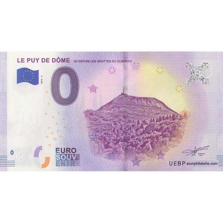 Billet souvenir - 63 -  Puy de Dôme - Vu depuis les grottes du Clierzou - 2019-4