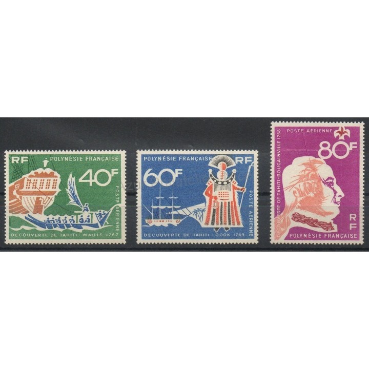 Timbres - Thème histoire divers - Polynésie - Poste aérienne - 1968- No PA 22/PA 24