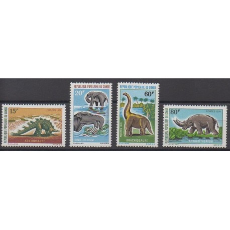 Congo (Republic of) - 1970 - Nb 275/278 - Prehistoric animals