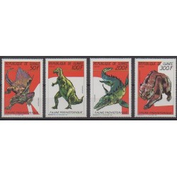 Guinea - 1987 - Nb 832/835 - Prehistoric animals
