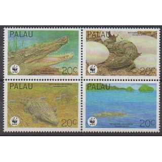 Palau - 1994 - No 618/621 - Reptiles - Espèces menacées - WWF