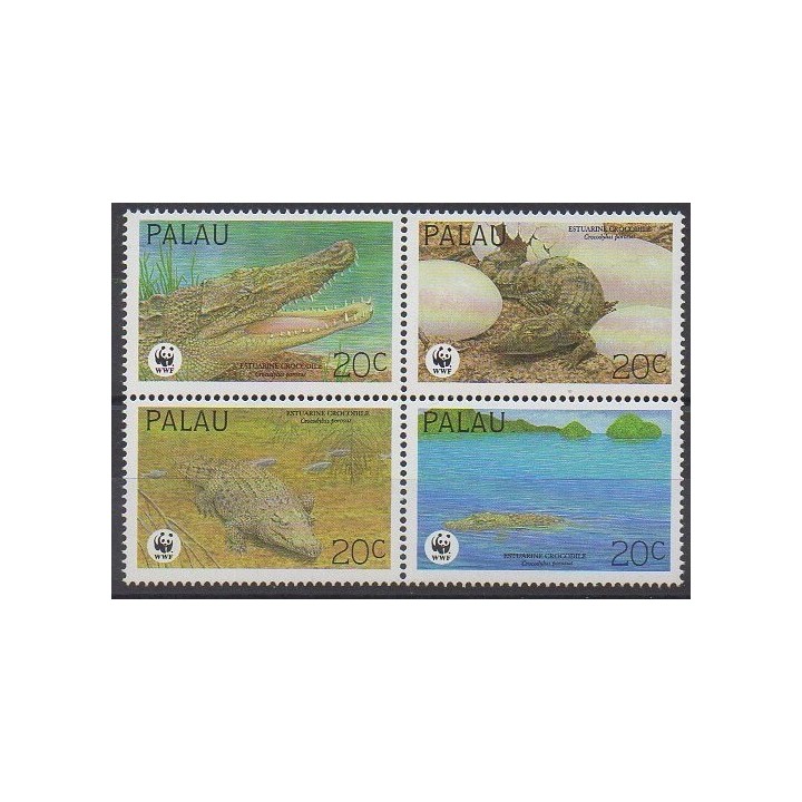 Palau - 1994 - Nb 618/621 - Reptils - Endangered species - WWF