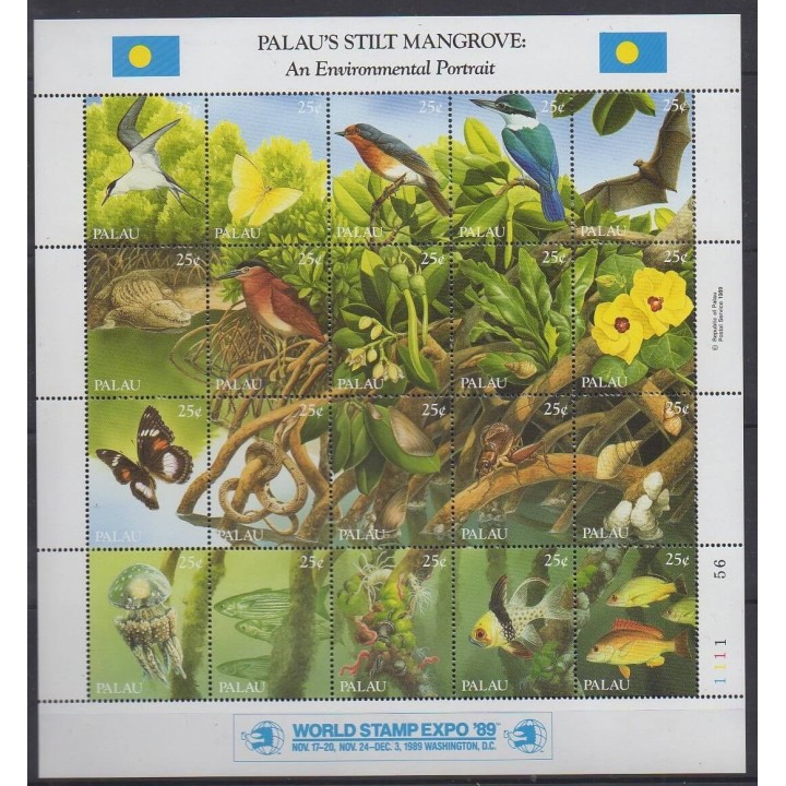 Palau - 1989 - No 278/297 - Animaux - Environnement - Exposition