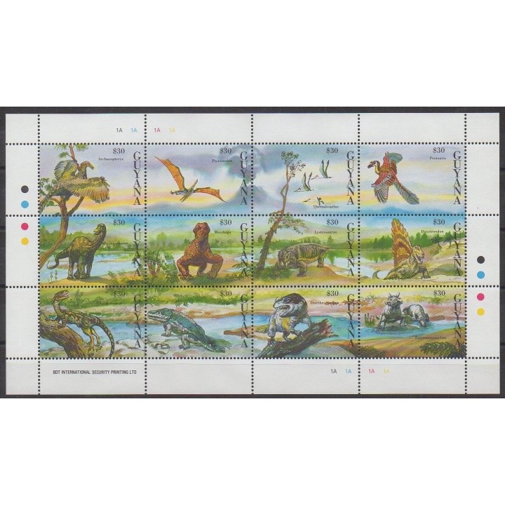 Guyana - 1992 - No 2815/2826 - Animaux préhistoriques