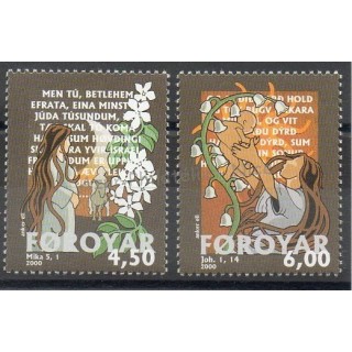 Timbres - Thème Noël - Féroé (Iles) - 2000- No 381/382
