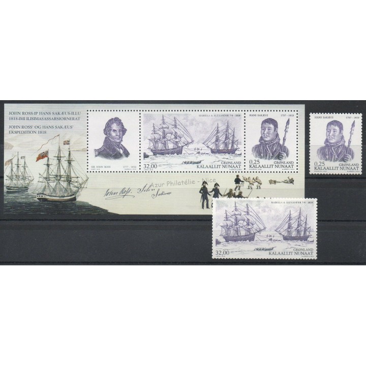 Timbres - Thème bateaux - Groenland - 2010- No 548/549 - BF 50