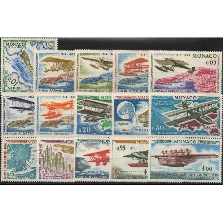 Timbres - Thème avions - Monaco - Poste - 1964- No 637/651