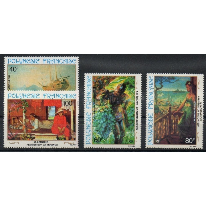 Timbres - Thème peinture - Polynésie - Poste aérienne - 1983- No PA 178/ PA 181