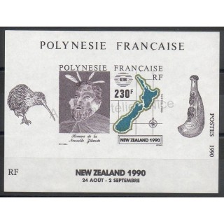 Timbres - Thème émis lors d'une exposition - Polynésie - Blocs et feuillets - 1990- No BF 17