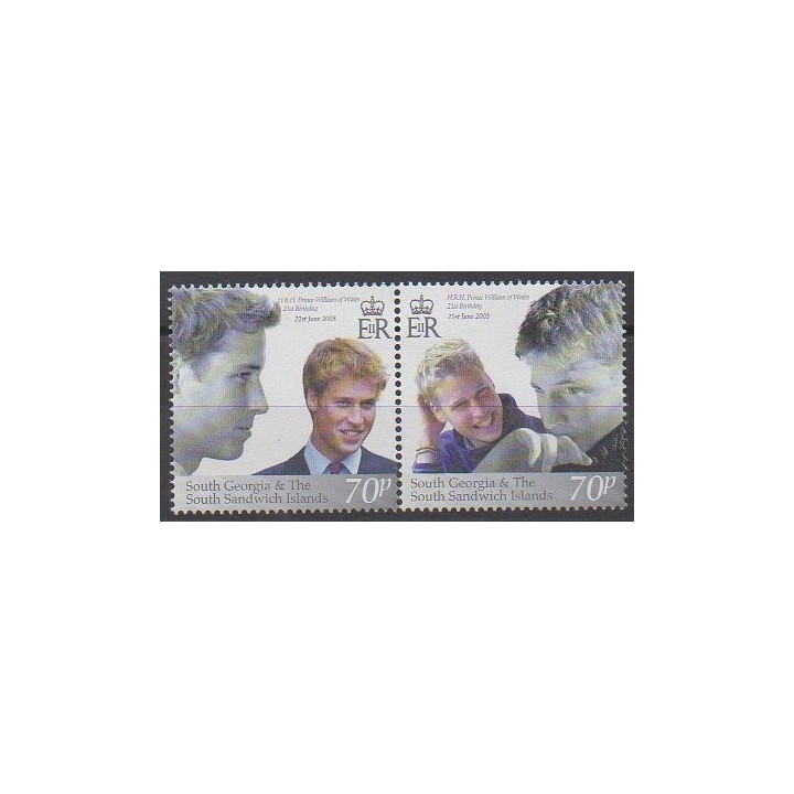 Falkland-Géorgie du Sud et Sandwich du Sud - 2003 - No 357/358 - Royauté - Principauté