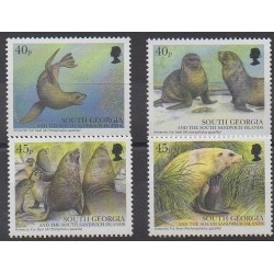 Falkland-Géorgie du Sud et Sandwich du Sud - 2002 - No 348/351 - Mammifères - Animaux marins