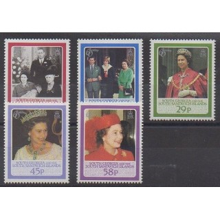 Falkland-Géorgie du Sud et Sandwich du Sud - 1986 - No 158/162 - Royauté - Principauté