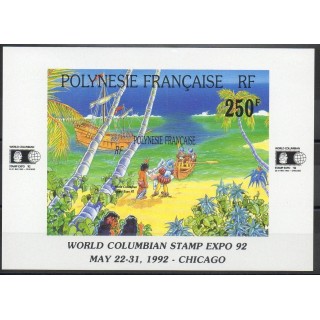 Timbres - Thème émis lors d'une exposition - Polynésie - Blocs et feuillets - 1992- No BF 20
