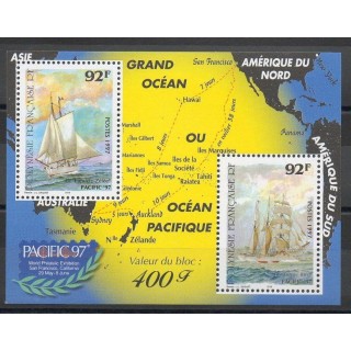 Timbres - Thème bateaux - Polynésie - Blocs et feuillets - 1997- No BF 22