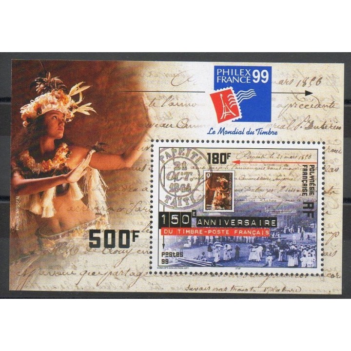 Timbres - Thème émis lors d'une exposition - Polynésie - Blocs et feuillets - 1999- No BF 24