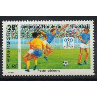 Timbres - Thème coupe du monde de football - Polynésie - Poste aérienne - 1978- No PA 137