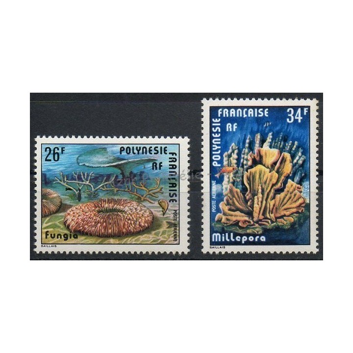 Timbres - Thème vie marine - Polynésie - Poste aérienne - 1978- No PA 138/PA 139
