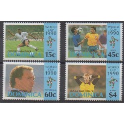 Dominique - 1990 - No 1243/1246 - Coupe du monde de football