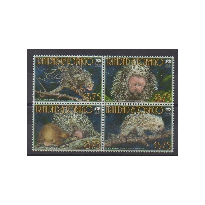 Trinidad and Tobago - 2008 - Nb 952/955 - Mamals - Endangered species - WWF