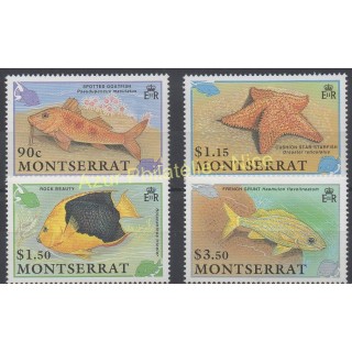 Timbres - Thème poissons - Montserrat - 1990 - No 747/750