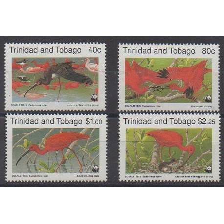 Trinité et Tobago - 1990 - No 639/642 - Oiseaux - Espèces menacées - WWF