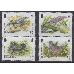 Jersey - 2004 - No 1170/1173 - Animaux - Espèces menacées - WWF