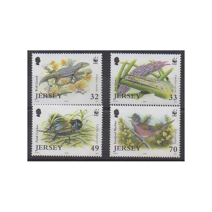 Jersey - 2004 - No 1170/1173 - Animaux - Espèces menacées - WWF