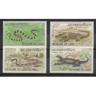 Timbres - Thème animaux divers - Laos - 1967- No 167/170