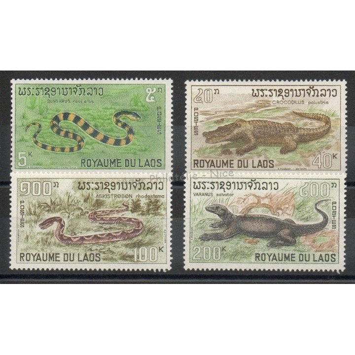 Stamps - Theme various animals - Laos - 1967- Nb 167/170