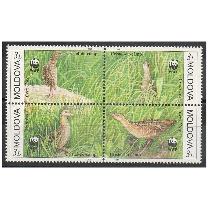 Timbres - Thème oiseaux - Moldavie - 2001- No 328/331