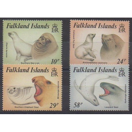 Falkland - 1987 - No 476/479 - Animaux marins - Mammifères