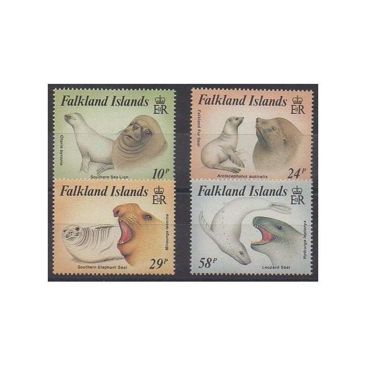 Falkland - 1987 - No 476/479 - Animaux marins - Mammifères