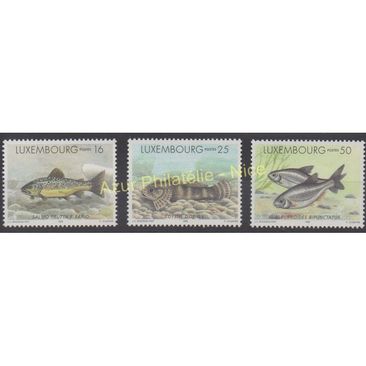 Timbres - Thème poissons - Luxembourg - 1998 - No 1387/1389